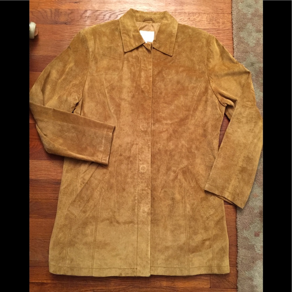 Suede Camel Color Jacket sz Med sample *NWOT
